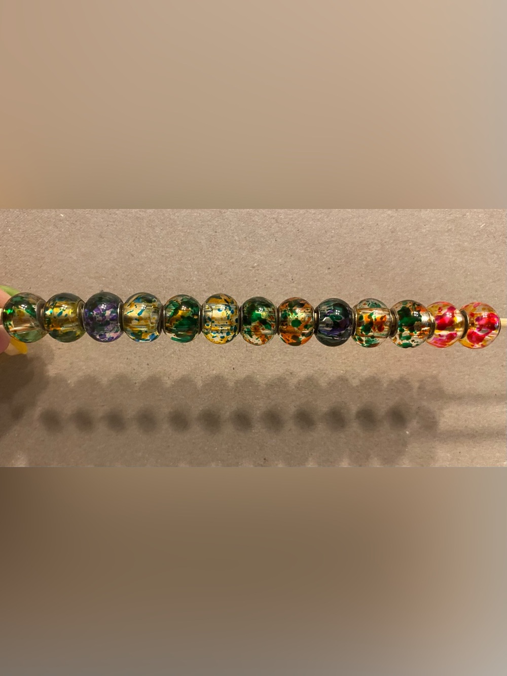 Multicolor Glass Spacer Beads - European large hole style - 27 beads